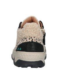 Multicolore schoenen met een gestructureerde crèmekleurige bovenkant, zwarte accenten en een bruine binnenvoering. Voorzien van een ritssluiting en een rubberen zool.