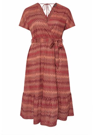 METALLIC ZIG ZAG WRAP  - Vapaa-ajan mekko - burnt orange