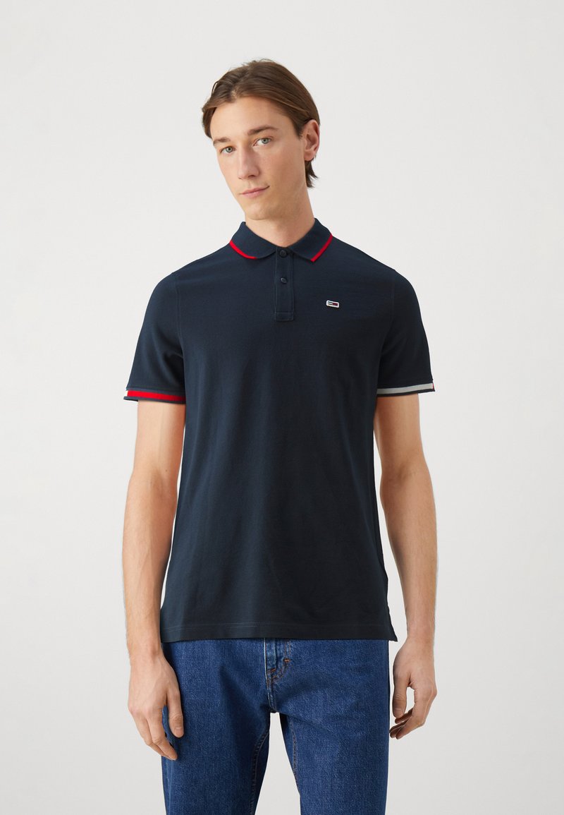 Tommy Jeans FLAG CUFFS - Polo shirt - dark night navy