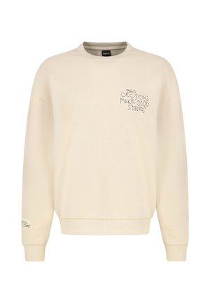 MIT BESTICKUNG - Sweatshirt - light beige