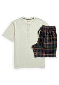 Unselected, cream/navy blue check