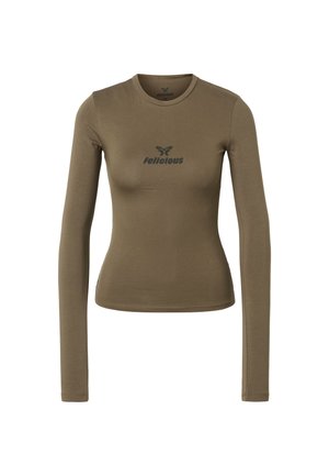 BASIC TIGHT LOGO LONGSLEEVE - Bluză cu mânecă lungă - dusky green