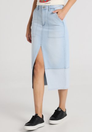 TEXANISCHER AUF DER RÜCKSEITE MIT ÖFFNUNG VORNE - Pencil skirt - blau