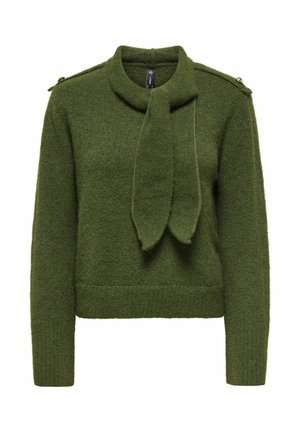 ONLY, ONLUMA LS HIGHNECK SCARF UTILITY EX KNT - Pullover - khaki