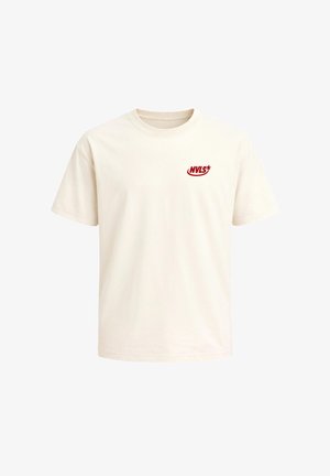 Neverless, HERREN T-SHIRT - DESIGN - OVERSIZED RELAXED FIT PRINTSHIRT - Print T-shirt - relaxed-fit hell-beige