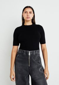 Gina Tricot - T-shirt basic - black Miniatuurafbeelding 1
