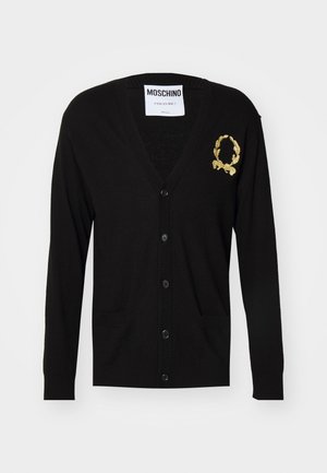 MOSCHINO LAUREL CROWN EMBLEM - Cardigan - black