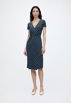 ANDIATA DARISSA WRAP DRESS - Päevakleit - monogram teal/navy