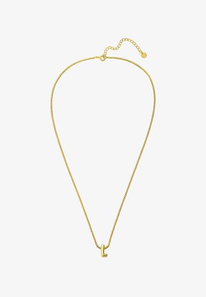 Guldkæde med en delikat kæde og et lille, lilletskrift "L" vedhæng. Har en justerbar lukning med et fint linkdesign.