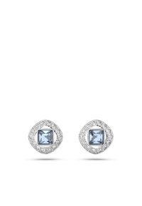 UNA ANGELIC STUD EARRINGS SQUARE CUT - Earrings - silver-coloured/blue