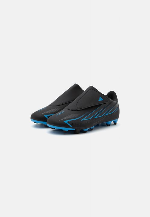 adidas F50 HYPERFAST CLUB VELCRO FIRM GROUND MULTI GROUND KIDS UNISEX - Football boots artificial grass - core black/lucid ray blue — foto 2