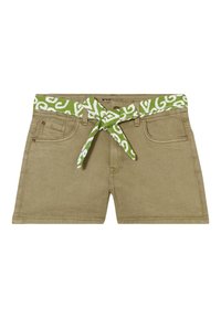BONOBO Jeans STRAIGHT MIT GÜRTEL - Shorts vaqueros - vert kaki