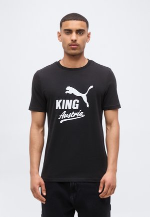 Puma AUSTRIA ÖFB KING LOGO TEE - T-shirt de sport - puma black/warm white