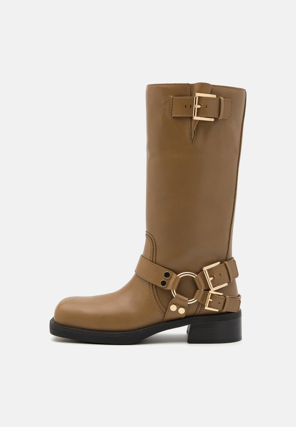 CROSBY MOTO - Platform boots - husk