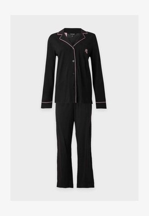 Lauren Ralph Lauren, NOTCH COLLAR LONG PANT SET - Пижама - black