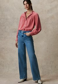 Next WASHED RUFFLE NECK LONG SLEEVE - Overhemdblouse - pink
