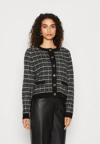 VILA VIAUDREY CHECK - Cardigan - black/white