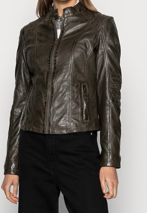 Leren jas - dark green