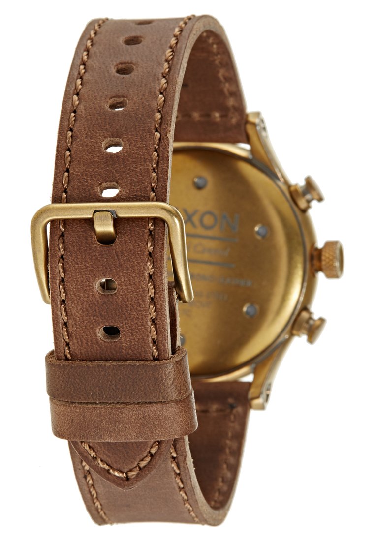 Nixon STATION Chronograph watch brass/black/taupe/dark brown