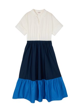 Oltre, VESTITO LUNGO COLOUR BLOCK - Robe chemise - blu