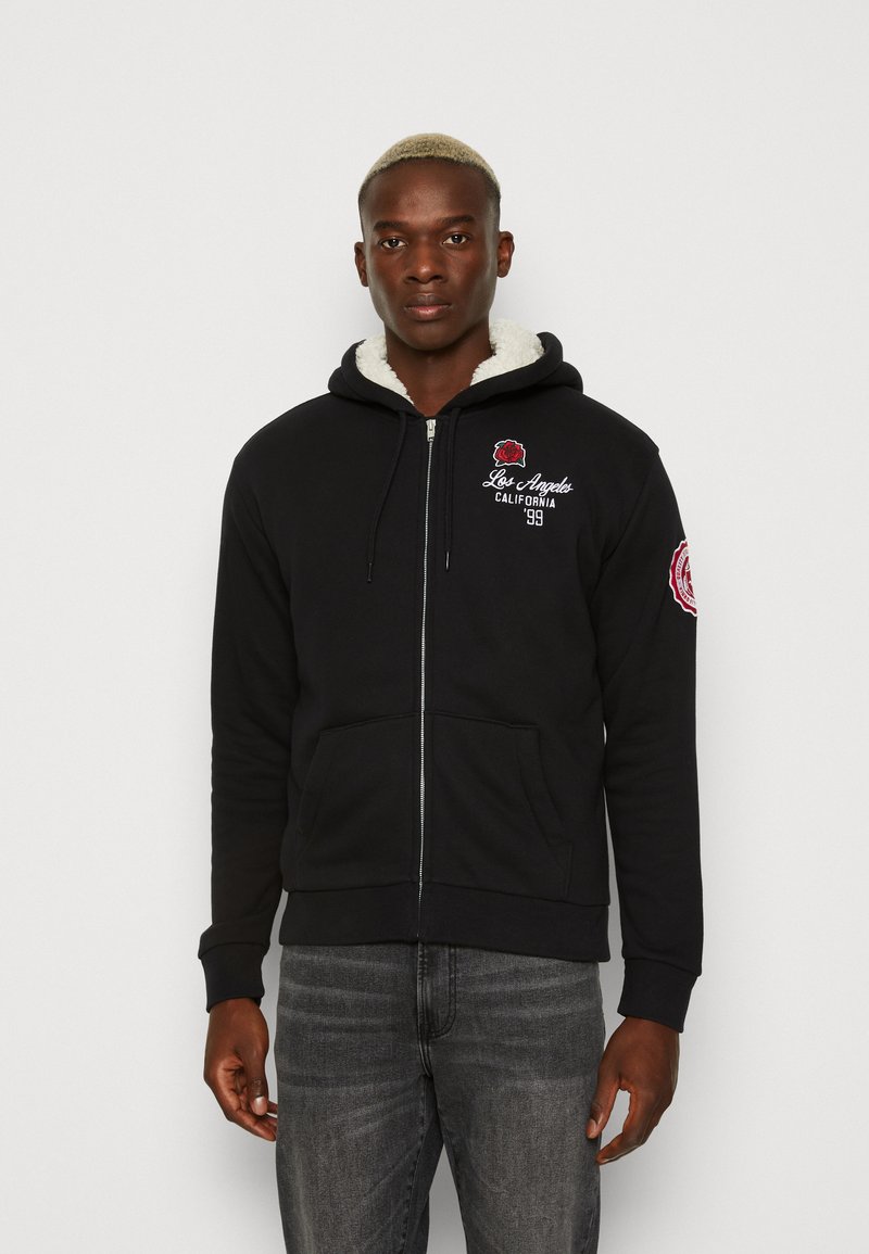 Hollister Co. COZY LINED TECH LOGO Übergangsjacke black/schwarz