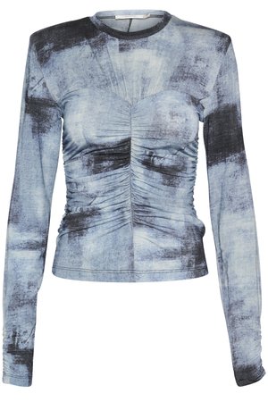 Gestuz AREEN - Long sleeved top - blue denim