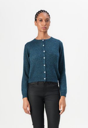 TOM TAILOR DENIM SOFT CREW NECK CARDIGAN - Strickjacke - dark sea petrol