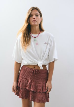 VOLANTES - A-line skirt - terracota