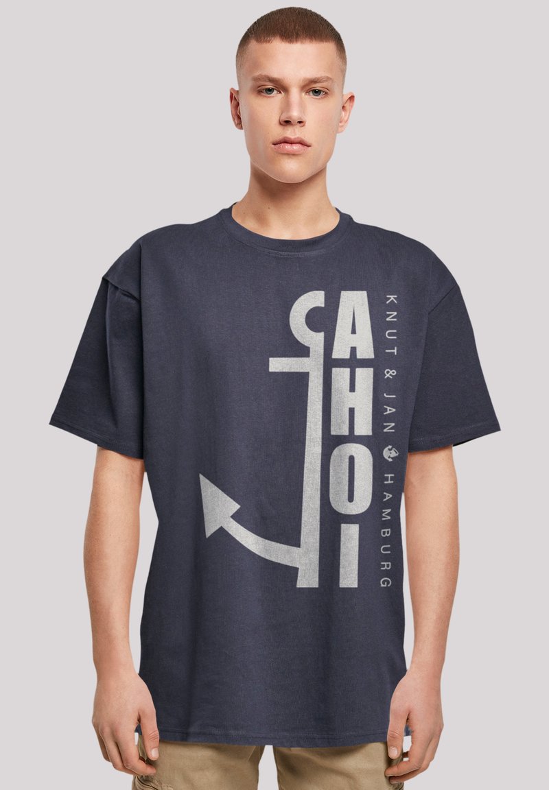 F4NT4STIC AHOI ANKER KNUT JAN HAMBURG - Print T-shirt - navy