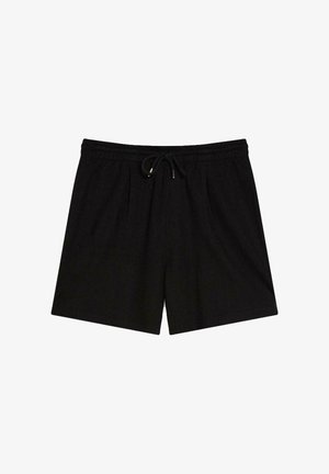 Bershka, TEXTURED PLUSH - BERMUDA SHORTS - Shorts - black