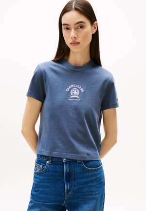 VARSITY CREST TEE - Print T-shirt - dark night navy