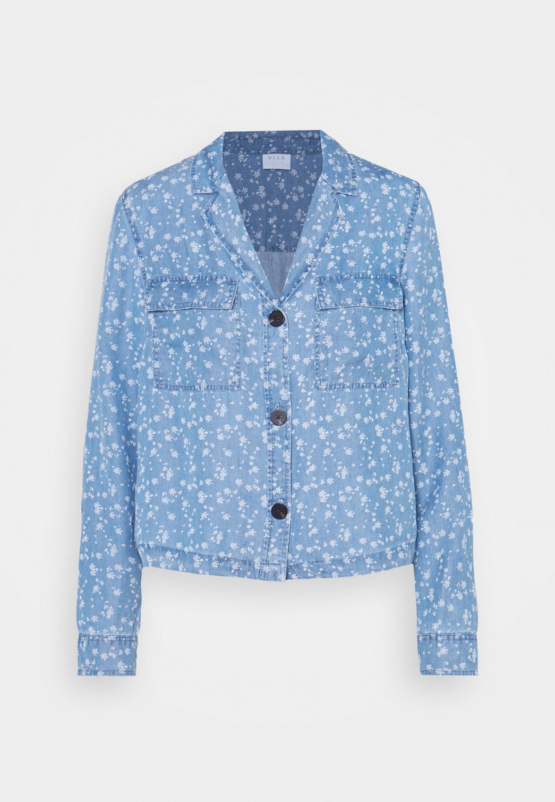 Vila Overhemdblouse blauw denim/bluedenim