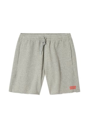 Sive kratke hlače iz mehke tkanine. Imajo elastičen pas z vrvico za zavezovanje in stranske žepke. Rdeč logotip "American Vintage" na nogi.