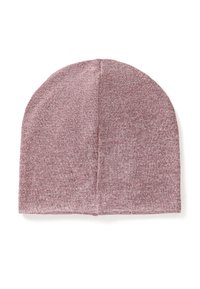 Dziana czapka w kolorze bordowym, o dopasowanym kształcie i gładkiej fakturze. Bezszwowa góra z delikatną zmianą koloru na całej tkaninie.