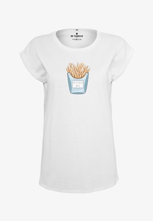 Be Famous, CLASSIC ROLL UP POMDESIGN - Print T-shirt - weiß