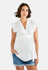 MATERNITY FIT - FRILL SLEEVE TEXTURED - Camicetta - white