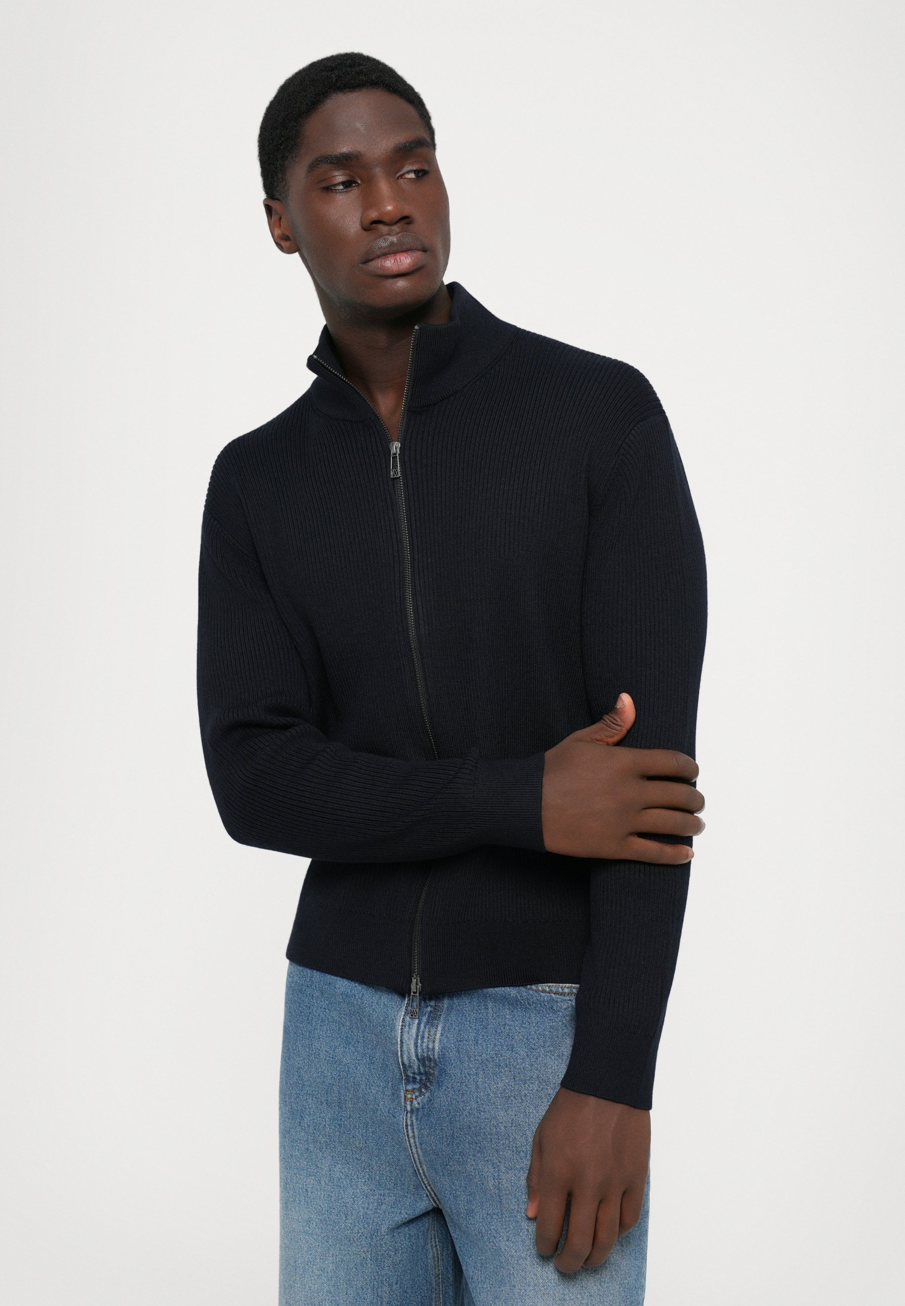 Armani Exchange CARDIGAN - Cardigan - deep navy/dark blue