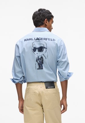 IKON STRIPED - Camisa - light blue