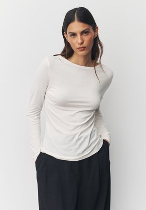 REGULAR FIT - LONG SLEEVE BOAT NECK - Majica z dolgimi rokavi - ecru