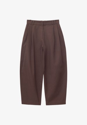 & OTHER STORIES, & OTHER STORIES BARREL‑LEG CROPPED TROUSERS - Pantalon classique - dark brown