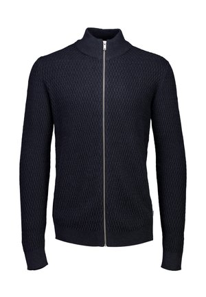 ZIP THROUGH STRUCTURE - Vest - dk navy mel