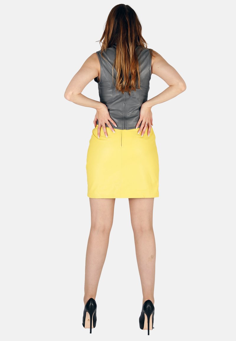 Damen Jeansröcke | Fetish-Design EMMA Lederrock gelb - PQ07143 Damen Jeansröcke | Fetish-Design EMMA Lederrock gelb - PQ07143