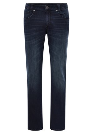 REGULAR FIT MIT STRETCH - Straight leg jeans - blue black used moustache