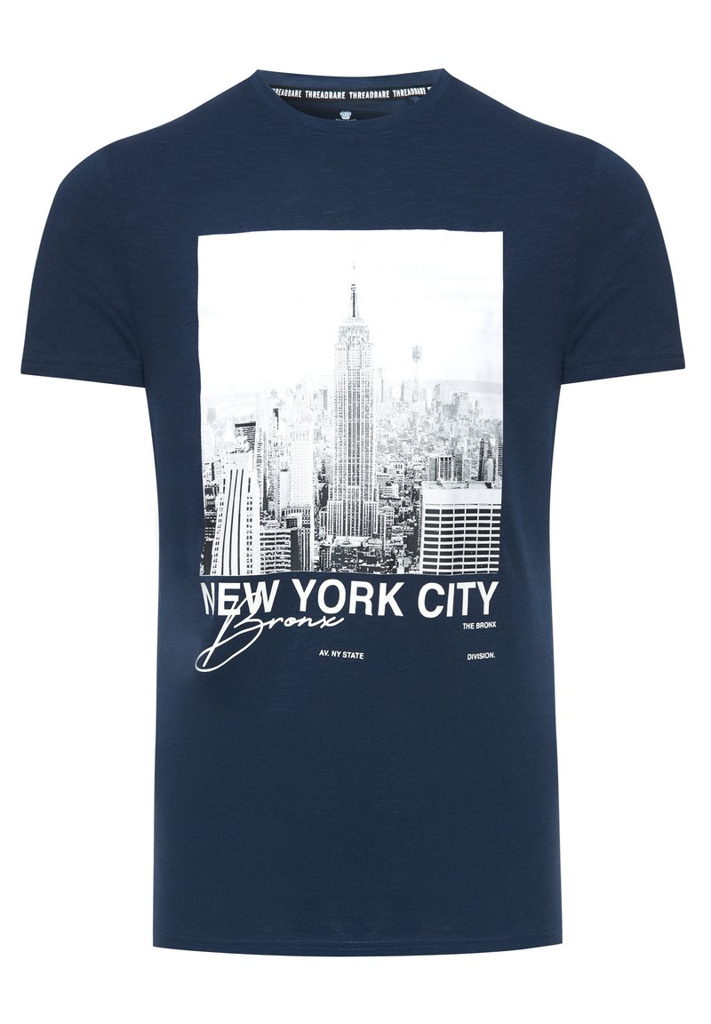Herren T-Shirts basic | Threadbare THBTYNE T-Shirt print navy slub/dunkelblau - BH97063 Herren T-Shirts basic | Threadbare THBTYNE T-Shirt print navy slub/dunkelblau - BH97063
