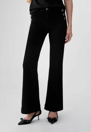LIU JO, LIU JO FLARE JEANS WITH JEWEL BUTTONS - Jeans bootcut - black