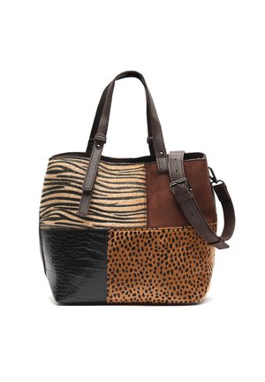 Handbag - brown black beige