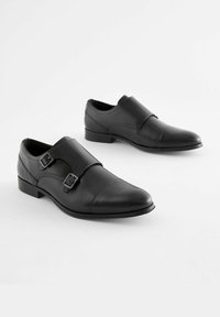 Next LEATHER DOUBLE MONK SHOES - Puvunkengät - black