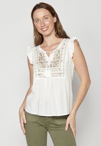 Koroshi - SHORT SLEEVE - Blúz - blanco/white Miniatűr kép 1