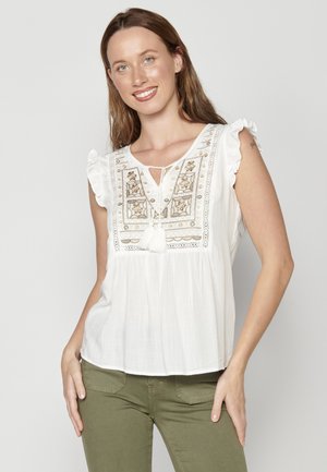 Koroshi SHORT SLEEVE - Bluza - blanco/white