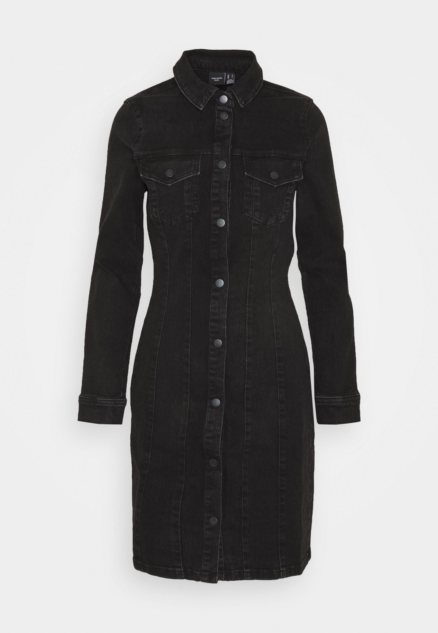 Vero Moda Vmaviis Stitch Dress Jeanskleid Black Schwarz Zalando De